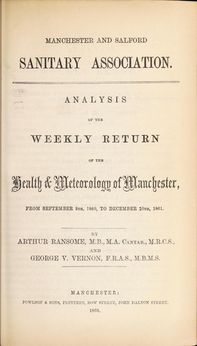 Analysis of the weekly return of the health and meteorology  of Manchester