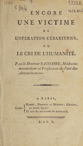 Encore une victime de l'operation césarienne