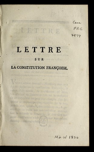 Lettre sur la constitution franc ʹoise