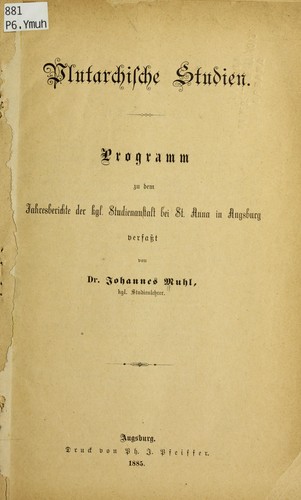 Plutarchische Studien