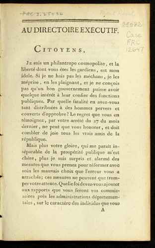 Au Directoire exe cutif