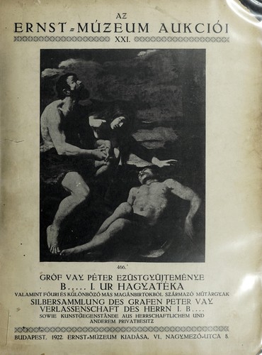 Gróf Vay Péter ezüstgyüjteménye B ... I. ur hagyatéka