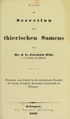 Ueber die Secretion des thierischen Samens