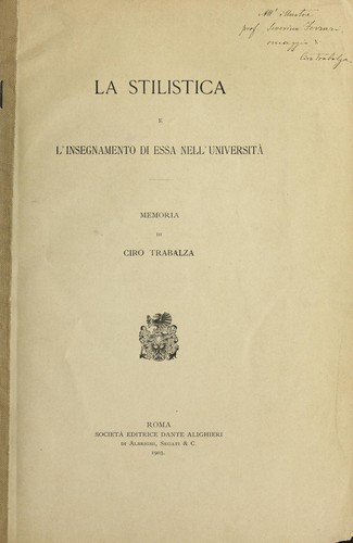 La stilistica e l'insegnamento di essa nell'universita