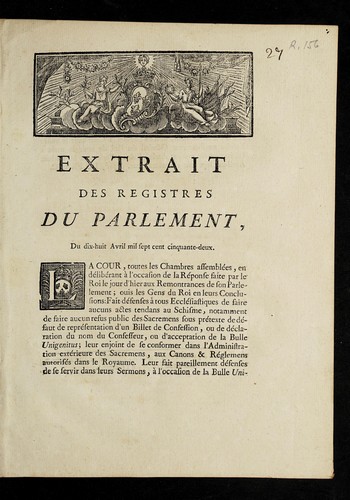 Extrait des registres du Parlement