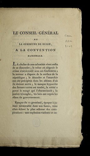 Le conseil ge ne ral de la commune de Dijon