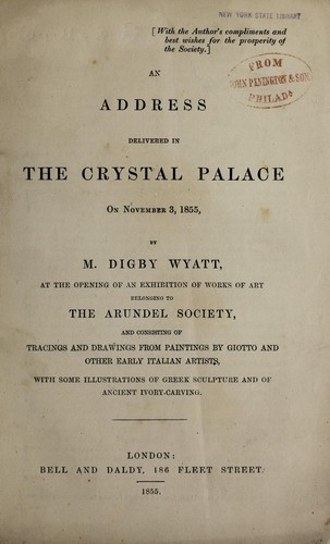 An address delivered in the Crystal Palace on November 3, 1855