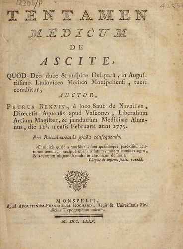 Tentamen medicum de ascite