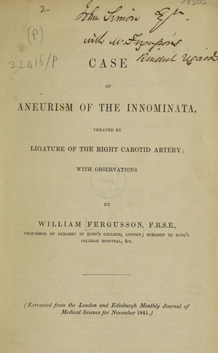Case of aneurism of the innominata, treated by ligature of the right carotid artery; with observations