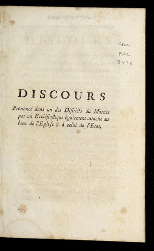 Discours prononce  dans un des districts du Marais