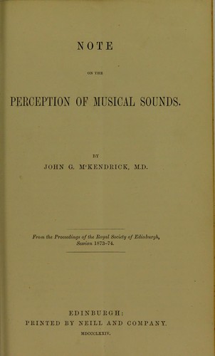 Note on the perception of musical sounds