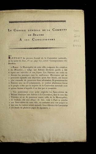 Le conseil ge ne ral de la commune de Beaune a ses concitoyens