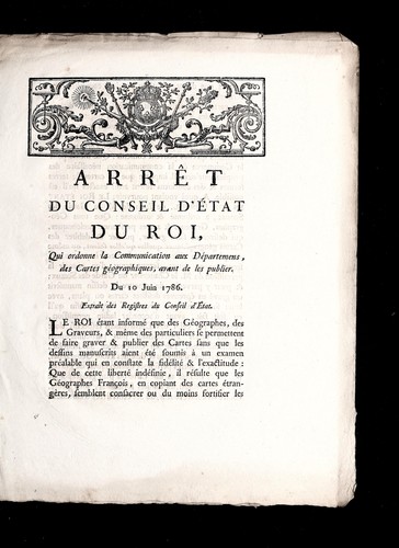 Arre t du Conseil d'e tat du roi, qui ordonne la communication aux de partemens