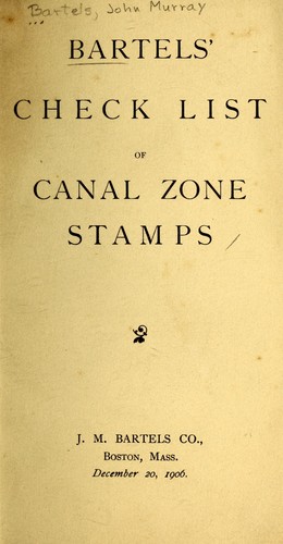 Bartels' check list of Canal Zone stamps