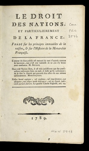 Le droit des nations