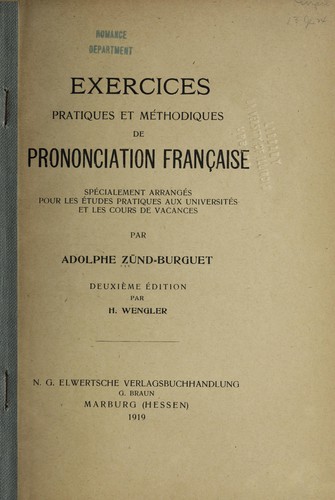 Exercises pratiques et me thodiques de prononciation franc ʹaise