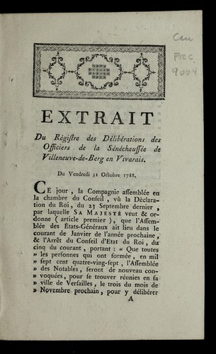 Extrait des délibérations