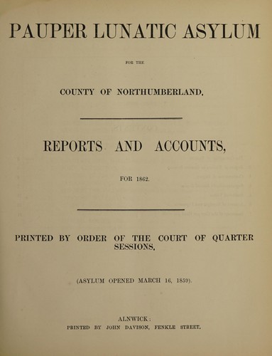 Reports and accounts for 1862