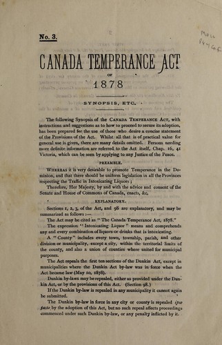 Canada temperance act of 1878
