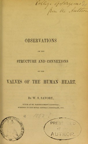 Observations on the structure and connexions of the valves of the human heart