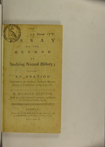 An essay on the method of studying natural history