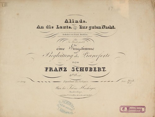 Alinde ; An die Laute ; Zur guten Nacht