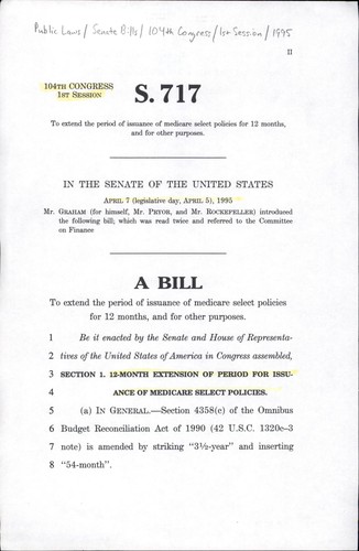 A bill to extend the period of issuance of Medicare Select policies for 12 months, and for other purposes