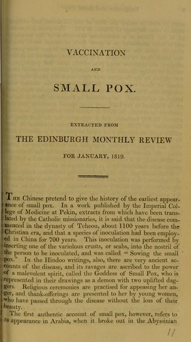 Vaccination and small pox