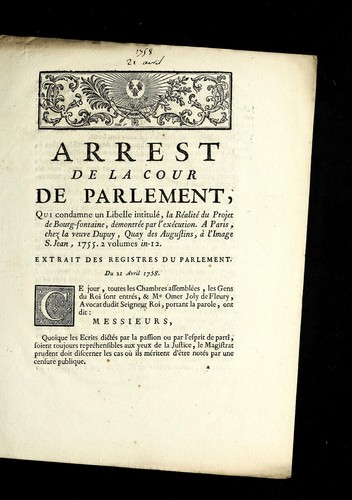 Arrest de la Cour de Parlement