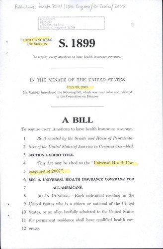 A bill to require every American to have health insurance coverage