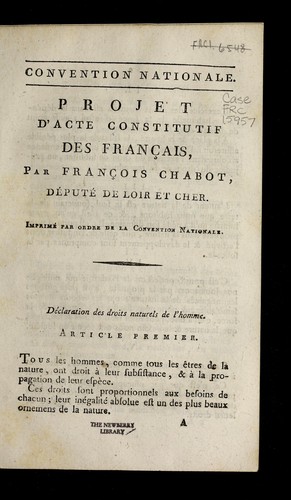 Projet d'acte constitutif des Franc ʹais