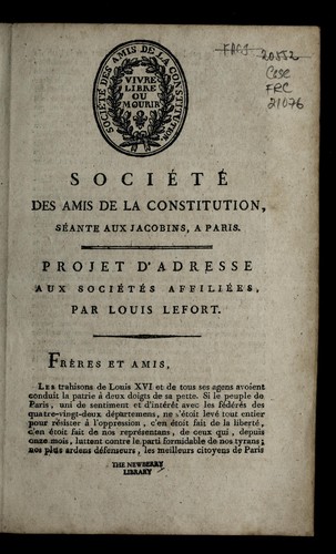 Projet d'adresse aux socie te s affilie es