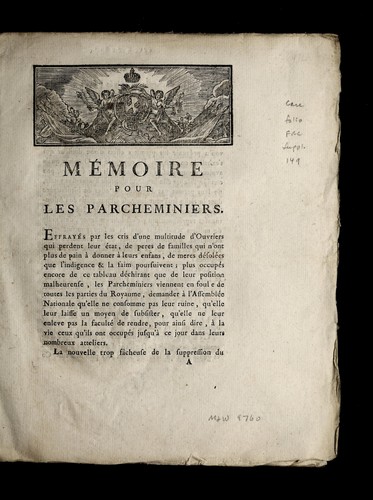 Me moire pour les parcheminiers