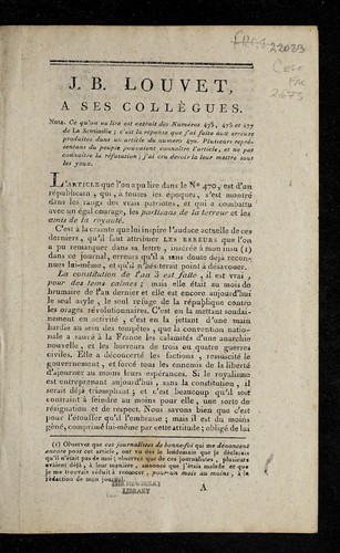 J.B. Louvet, a ses colle  gues