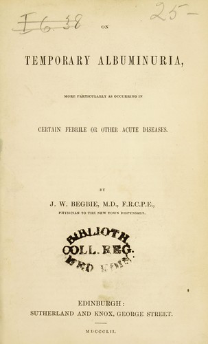 On temporary albuminuria