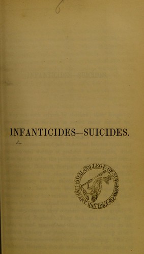 Infanticides, suicides