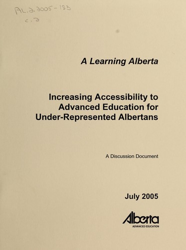 Increasing accessibility to Advanced education for under-represented Albertans