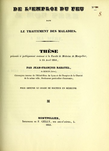 De l'emploi du feu dans le traitement des maladies
