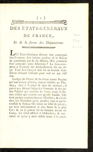 Des E tats-ge ne raux de France