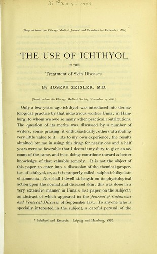 The use of ichthyol in the treatment of skin diseases