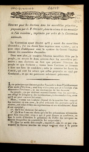 Re  gles pour les e lections dans les assemble es primaires