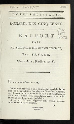 Rapport fait au nom d'une commission spe ciale