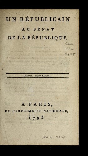 Un re publicain au Se nat de la Re publique