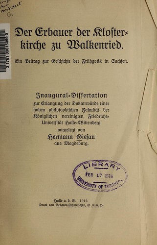 Der Erbauer der Klosterkirche zu Walkenried