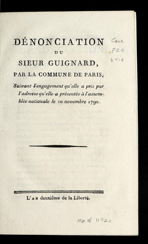 De nonciation du Sieur Guignard