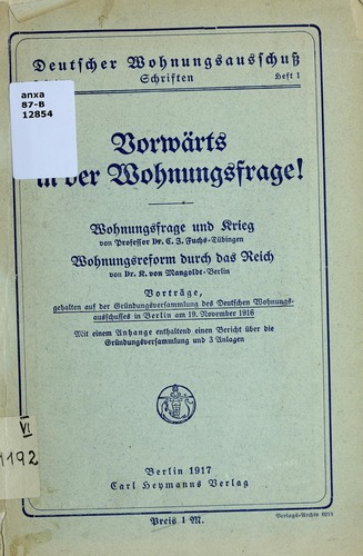 Vorwärts in der Wohnungsfrage!