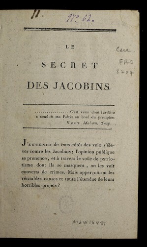 Le secret des Jacobins