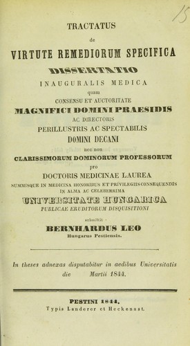Tractatus de virtute remediorum specifica