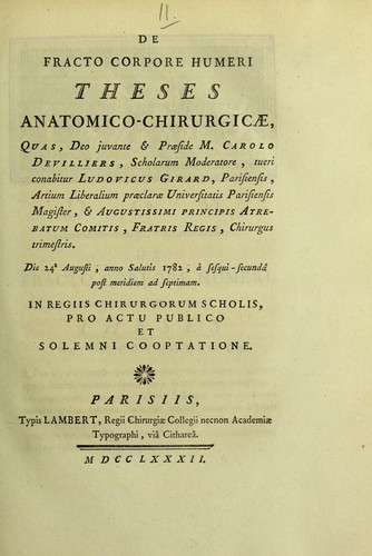 De fracto corpore humeri