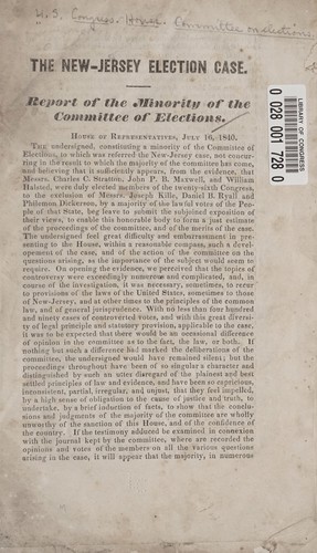 The New-Jersey election case